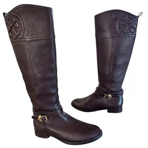 Tory Burch Marlene Logo Riding Boots